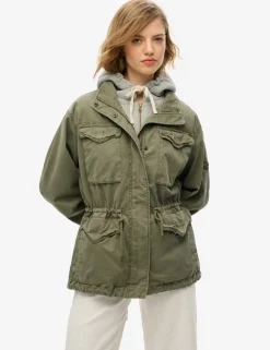 Jersey Hooded Relaxed Utility Jacket