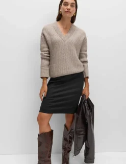 Jersey Knee Length Pencil Skirt