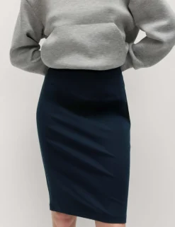 Jersey Knee Length Pencil Skirt
