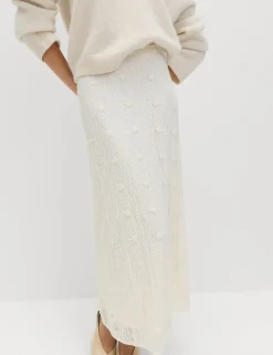Jersey Lace Midi Column Skirt