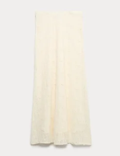 Jersey Lace Midi Column Skirt