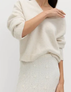 Jersey Lace Midi Column Skirt