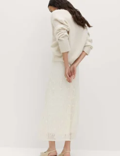 Jersey Lace Midi Column Skirt