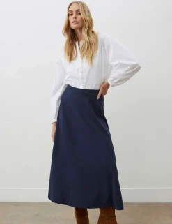 Jersey Midi A-Line Skirt