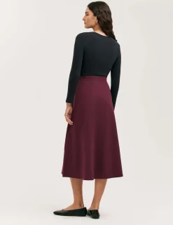 Jersey Midi A-Line Skirt