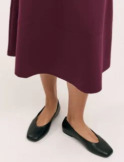 Jersey Midi A-Line Skirt