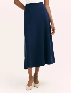 Jersey Midi A-Line Skirt
