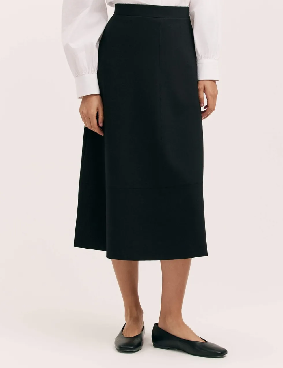 Jersey Midi A-Line Skirt