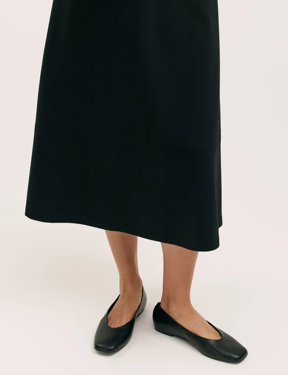 Jersey Midi A-Line Skirt