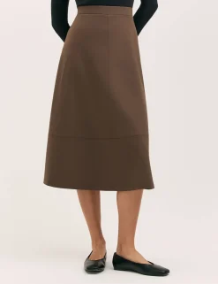 Jersey Midi A-Line Skirt