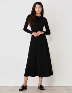 Jersey Midi A-Line Skirt