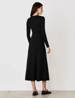 Jersey Midi A-Line Skirt