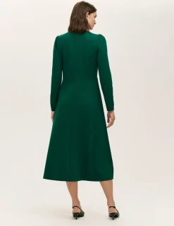 Jersey Midi Waisted Dress