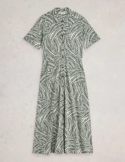Jersey Printed Midi Shirt Dress