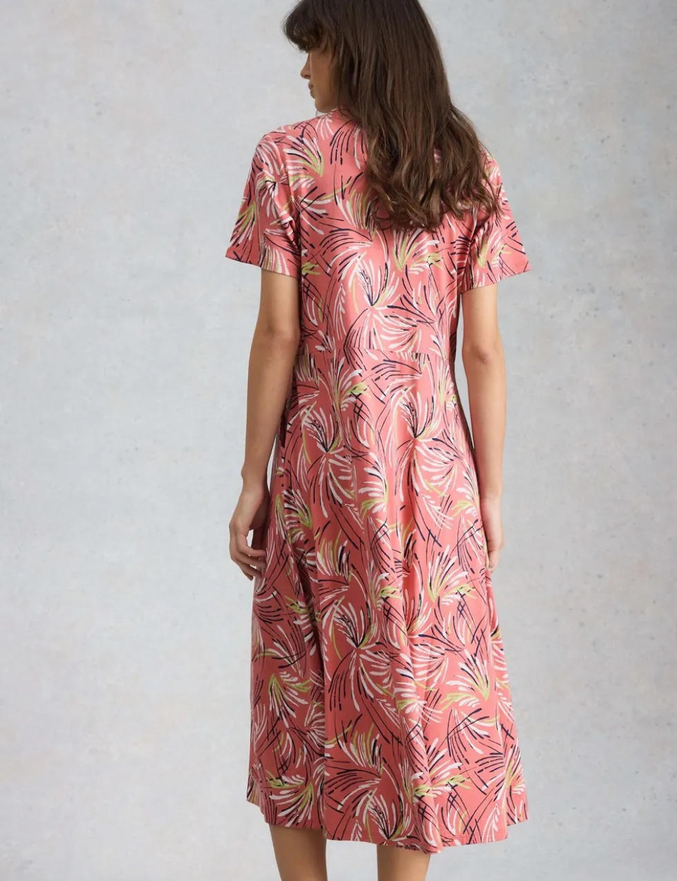 Jersey Printed Midi Shirt Dress