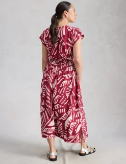 Jersey Printed Midi Waisted Dress