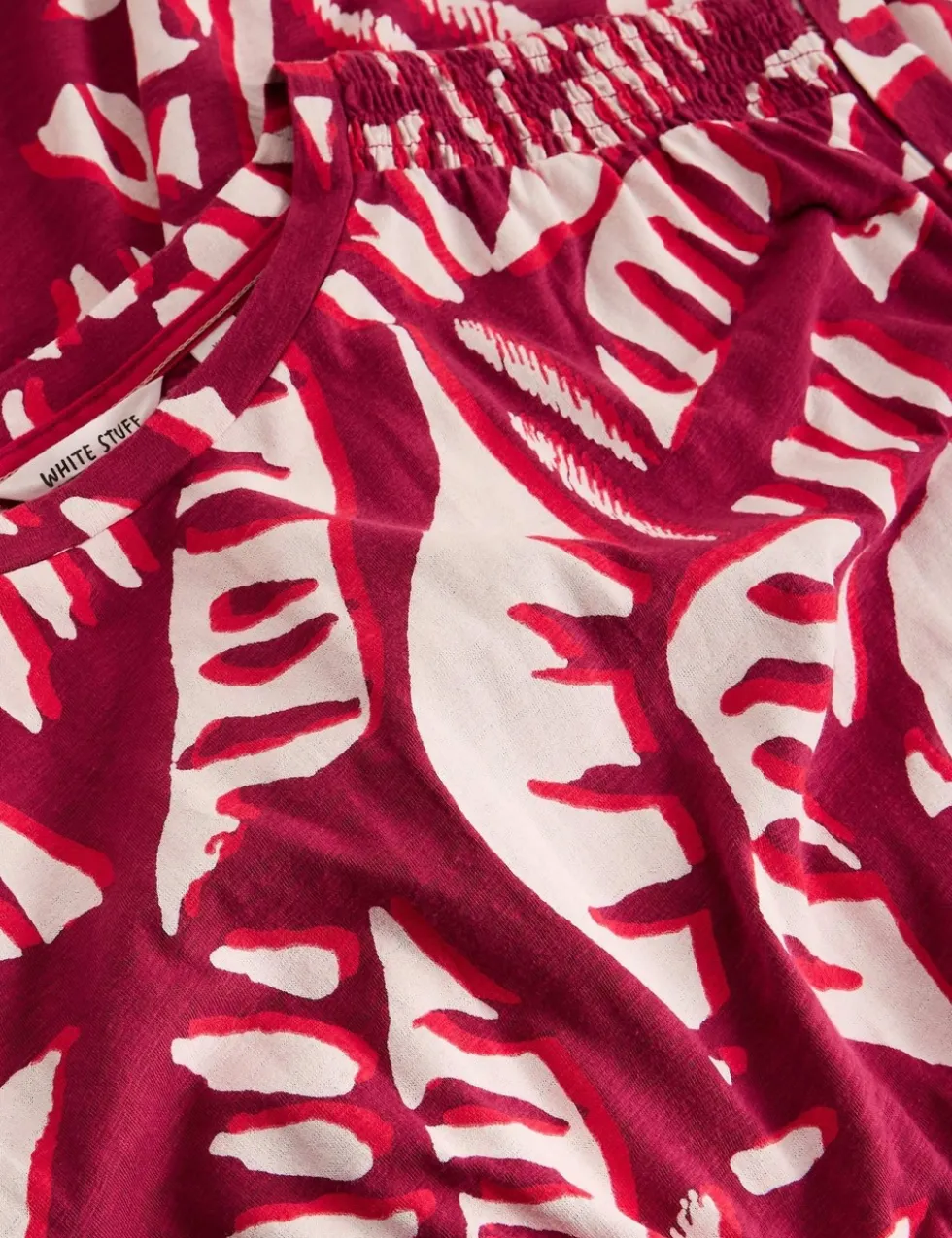 Jersey Printed Midi Waisted Dress