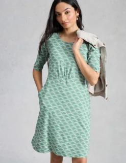 Jersey Printed Mini Waisted Dress