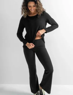 Jersey Round Neck Wrap Back Yoga Top