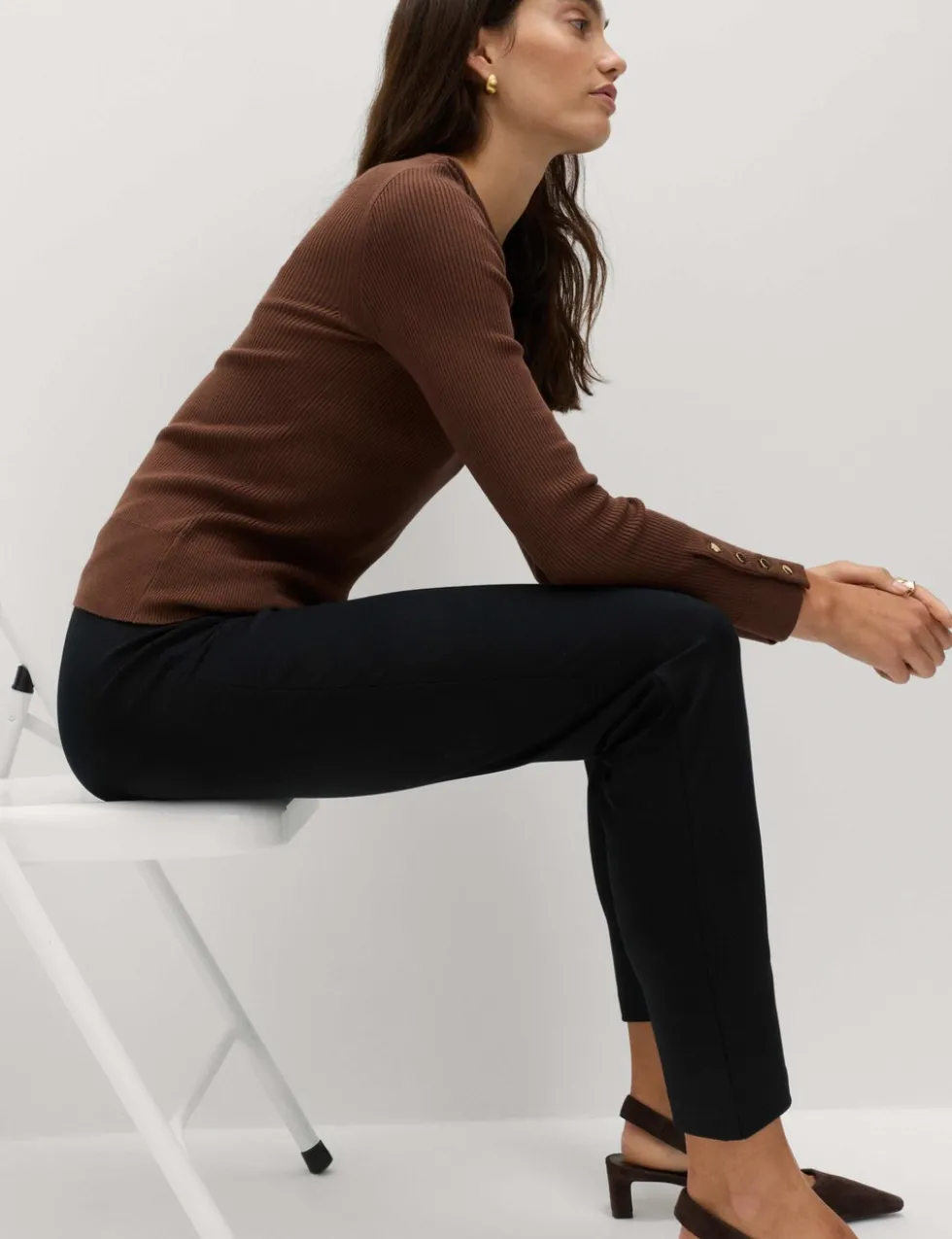 Jersey Slim Fit Ankle Grazer Trousers