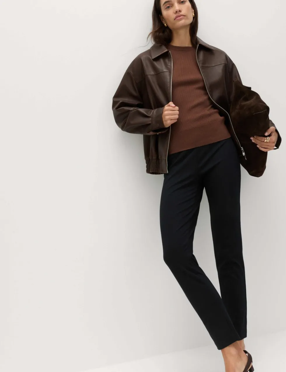 Jersey Slim Fit Ankle Grazer Trousers