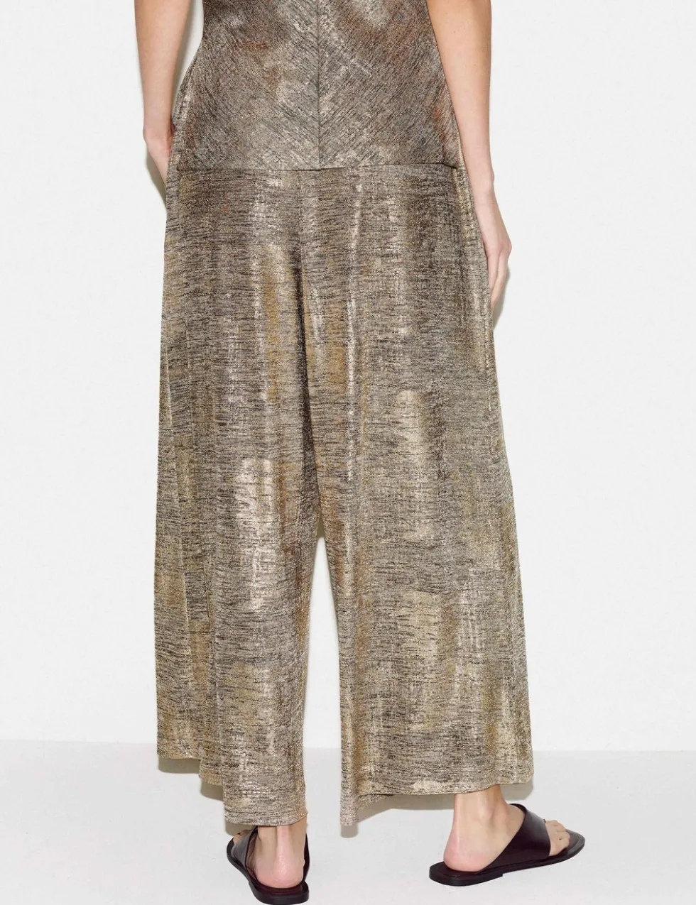 Jersey Sparkly Wide Leg Trousers