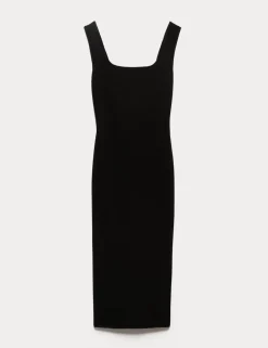 Jersey Square Neck Midi Bodycon Dress