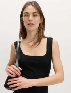 Jersey Square Neck Midi Bodycon Dress