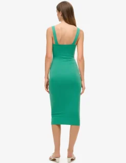 Jersey Square Neck Midi Bodycon Dress