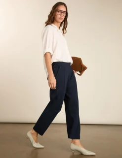 Jersey Straight Leg Cropped Trousers
