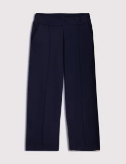 Jersey Straight Leg Cropped Trousers