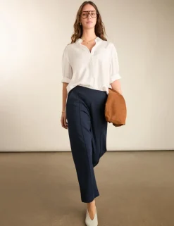 Jersey Straight Leg Cropped Trousers