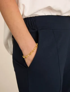 Jersey Straight Leg Cropped Trousers