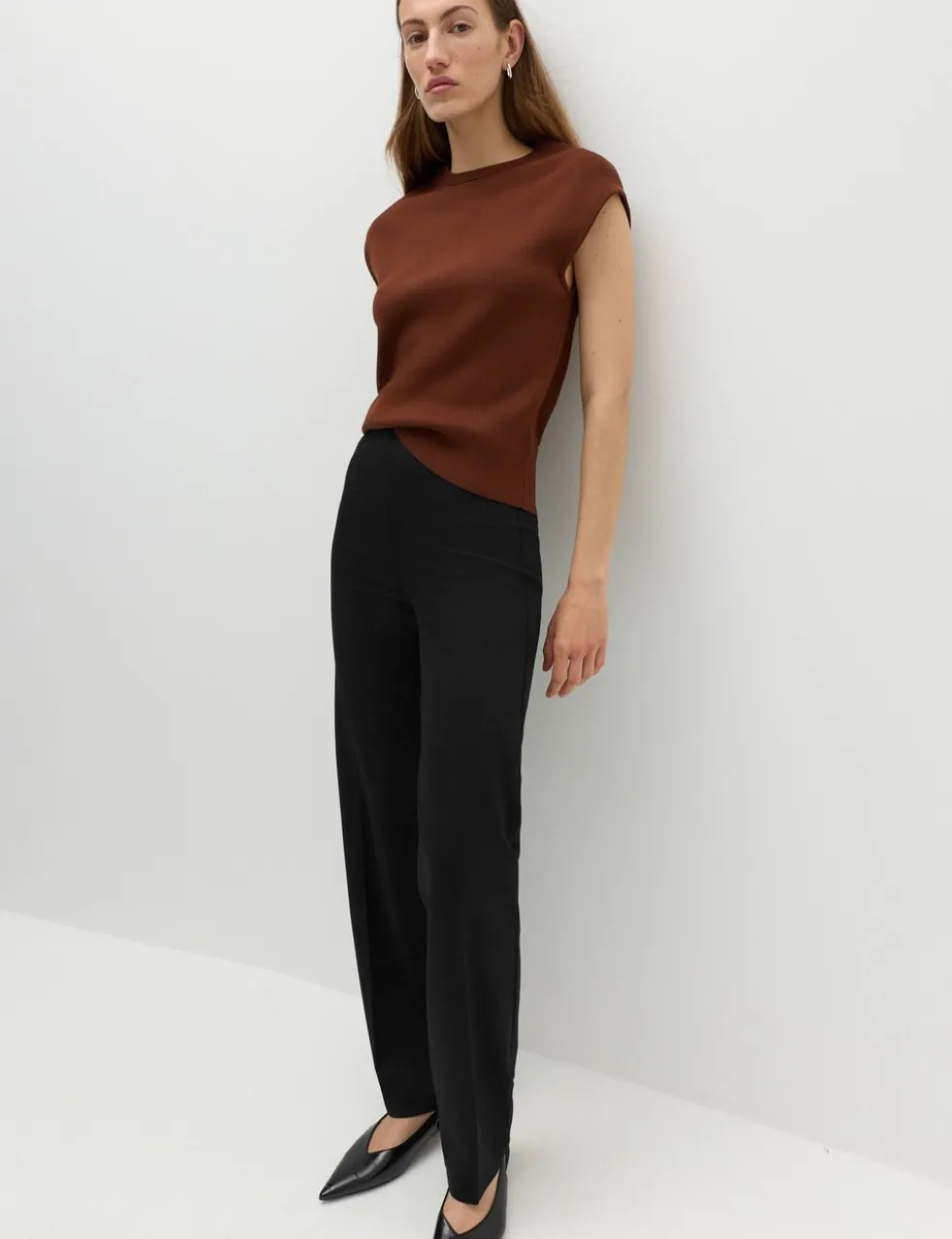 Jersey Straight Leg Trousers with Stretch