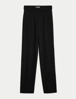 Jersey Straight Leg Trousers with Stretch