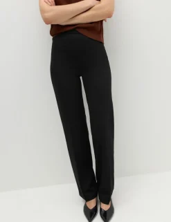 Jersey Straight Leg Trousers with Stretch