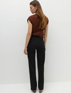 Jersey Straight Leg Trousers with Stretch