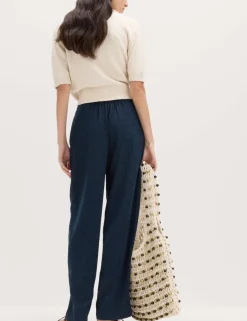 Jersey Textured Carrot Leg Ankle Grazer Trousers