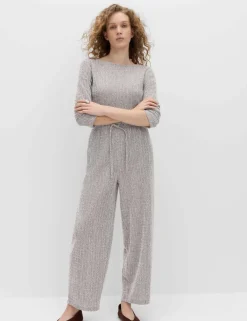 Jersey Textured Carrot Leg Ankle Grazer Trousers