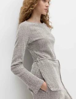 Jersey Textured Carrot Leg Ankle Grazer Trousers
