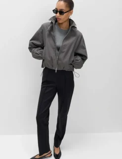 Jersey Twill Straight Leg Trousers