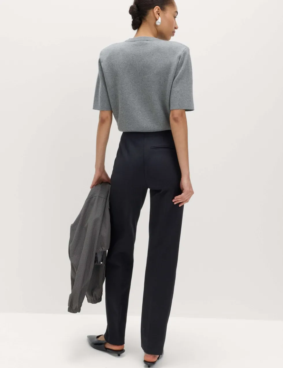 Jersey Twill Straight Leg Trousers