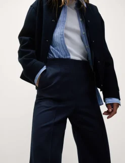 Jersey Twill Straight Leg Trousers