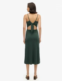 Jersey V-Neck Cut Out Detail Midi Slip Dress
