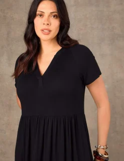 Jersey V-Neck Maxi Tiered Dress
