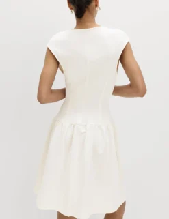 Jersey V-Neck Mini Drop Waist Skater Dress