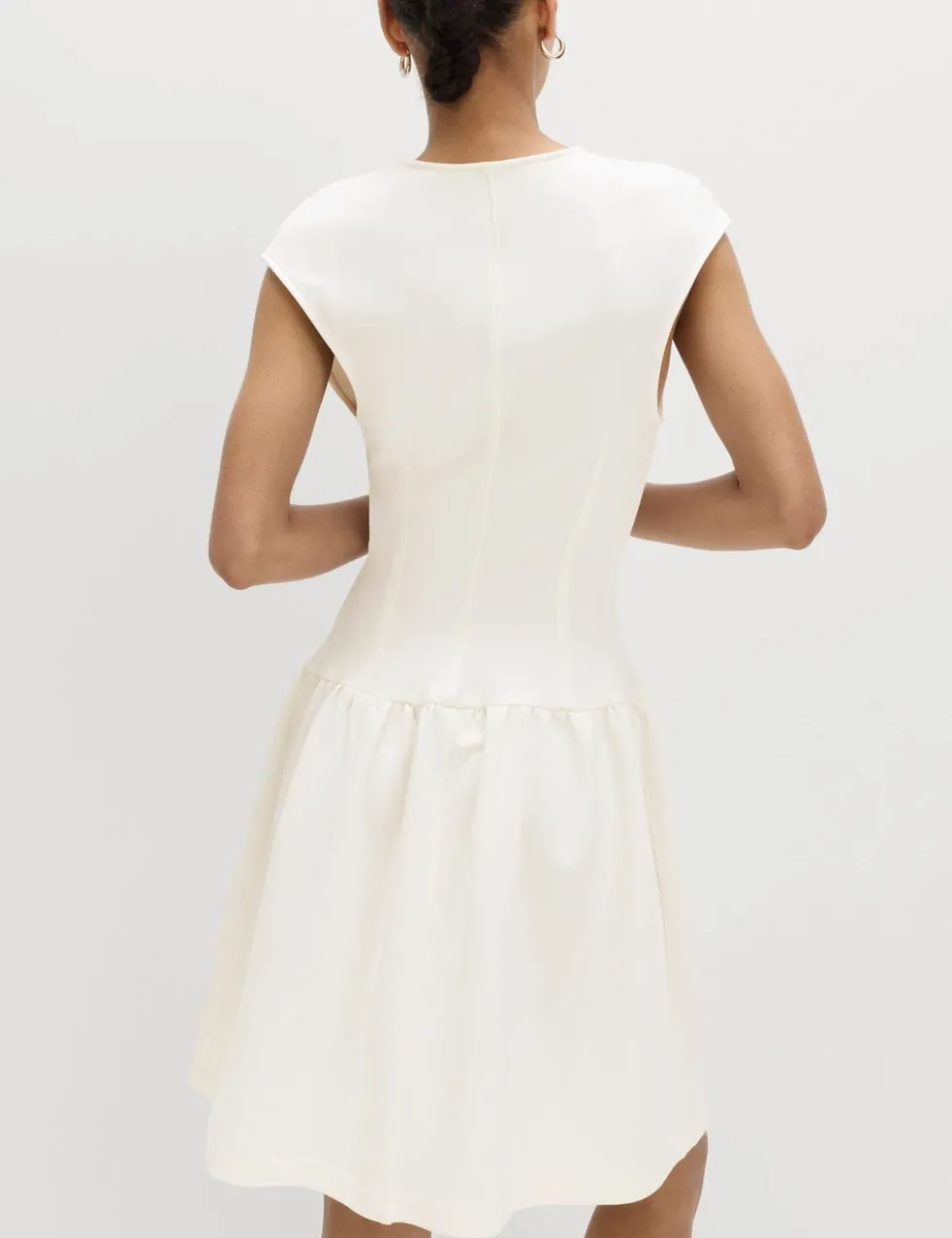 Jersey V-Neck Mini Drop Waist Skater Dress