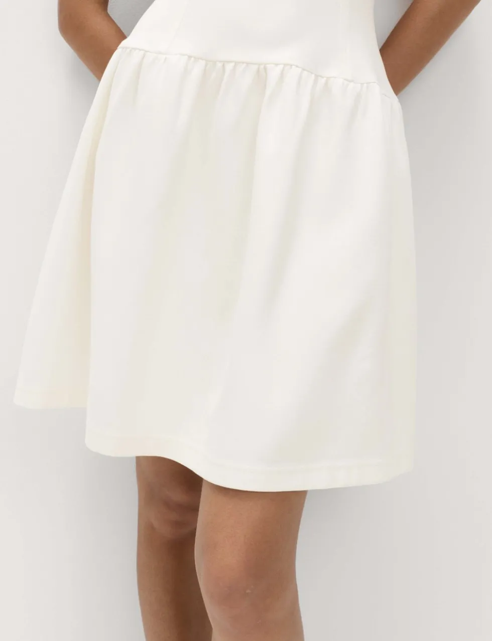 Jersey V-Neck Mini Drop Waist Skater Dress