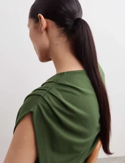 Jersey V-Neck Ruched Top