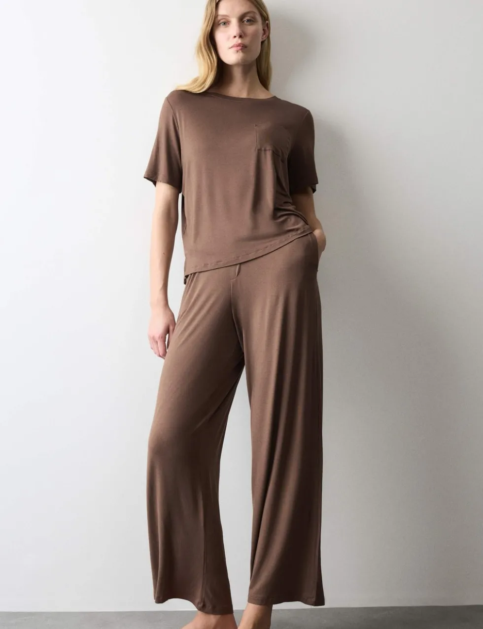 Jersey Wide Leg Pyjama Bottoms
